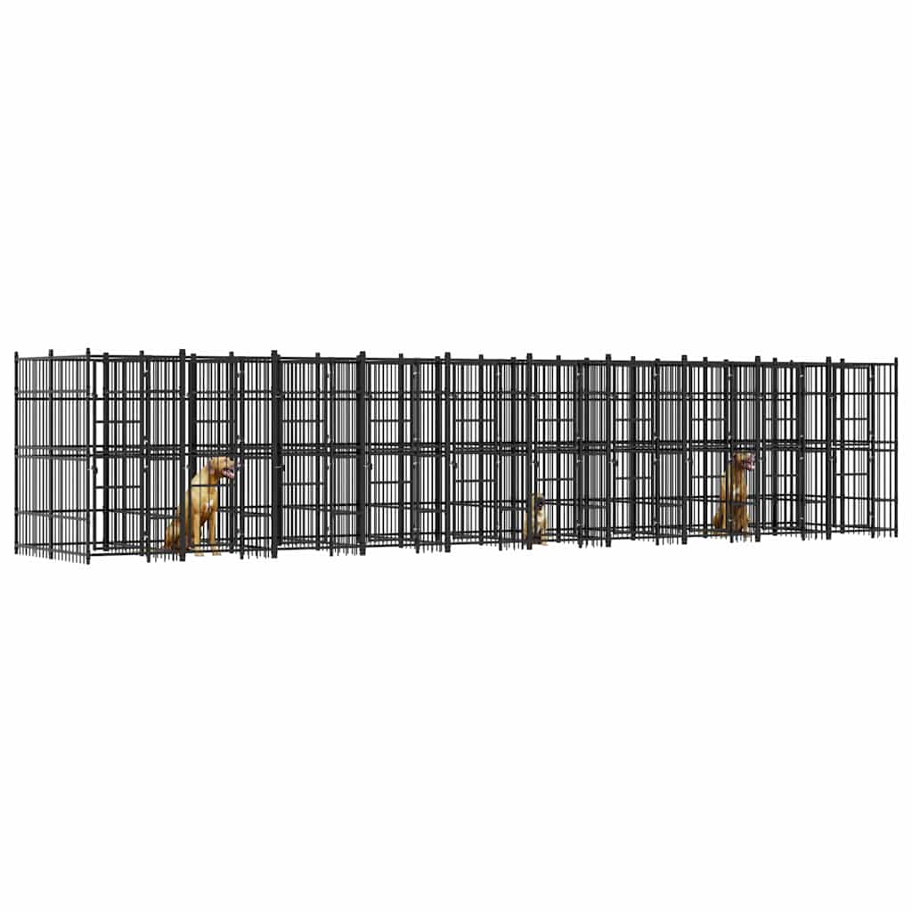 Outdoor Dog Kennel Steel 18,43 m²
