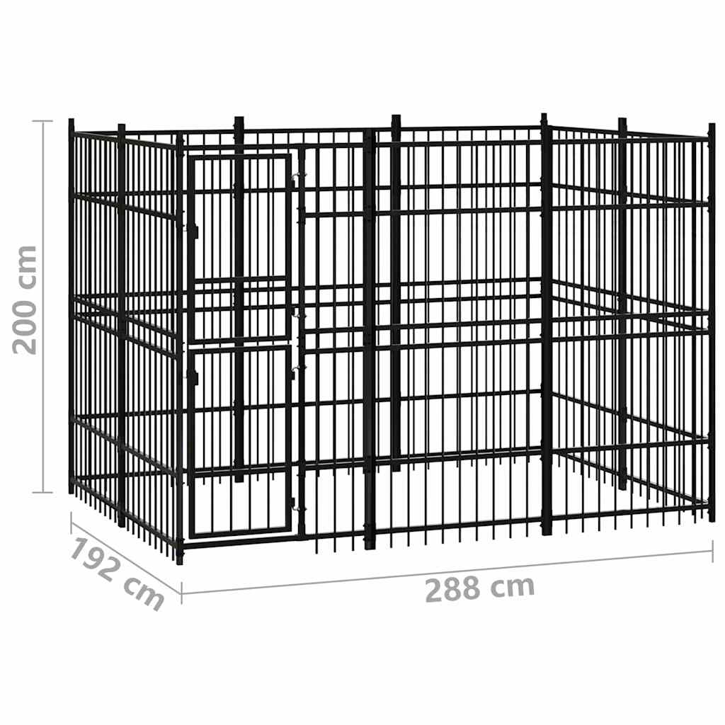 Outdoor Dog Kennel Steel 5,53 m²