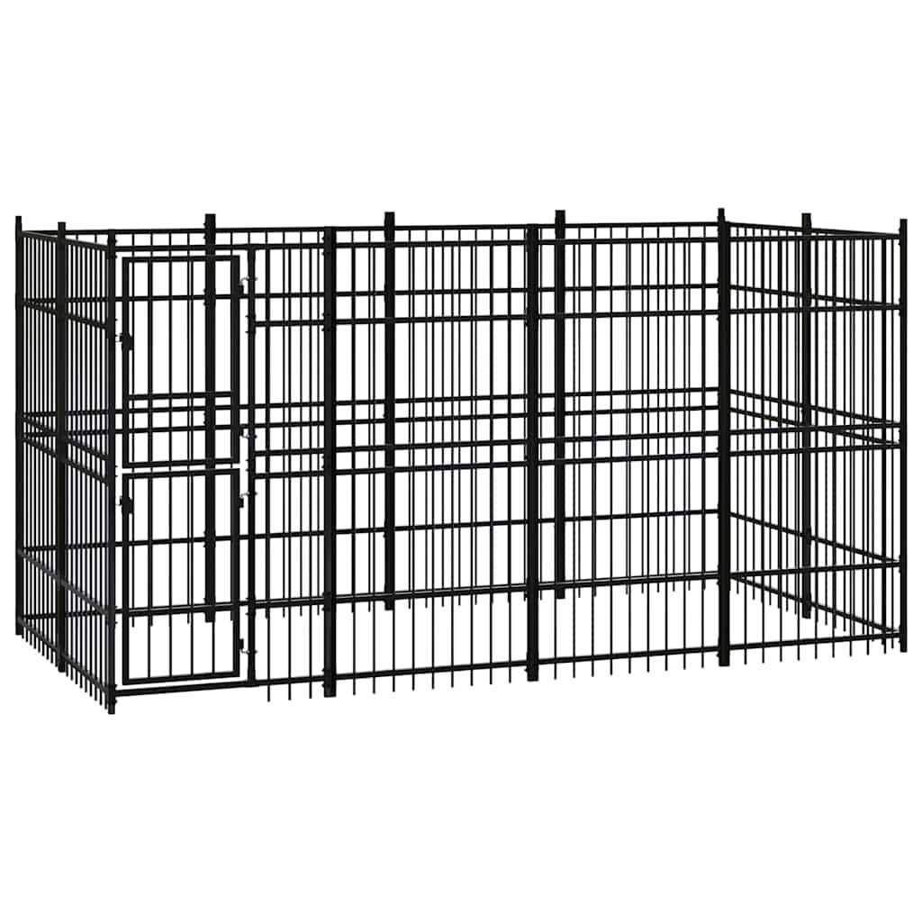 Outdoor Dog Kennel Steel 7,37 m²