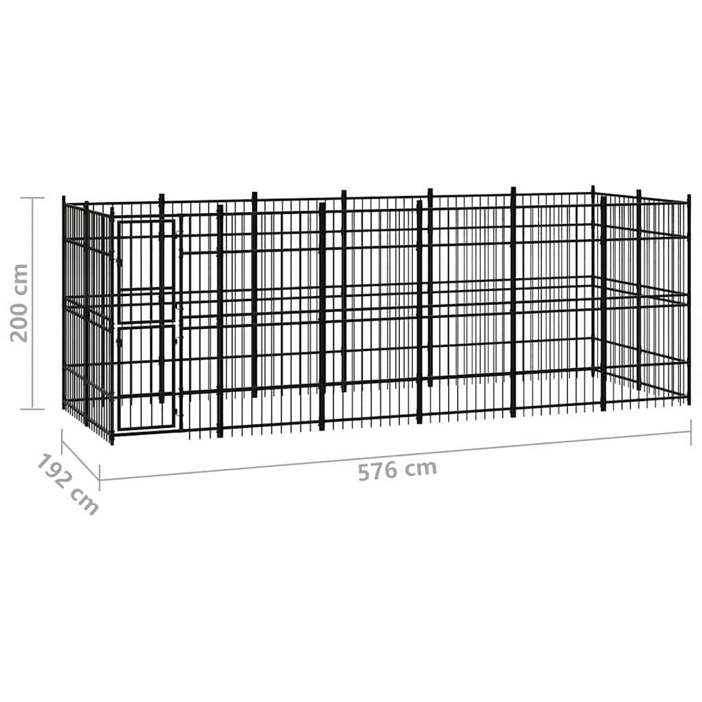 Outdoor Dog Kennel Steel 11,06 m²