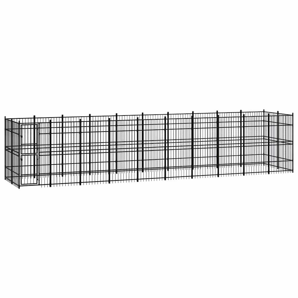 Outdoor Dog Kennel Steel 18,43 m²