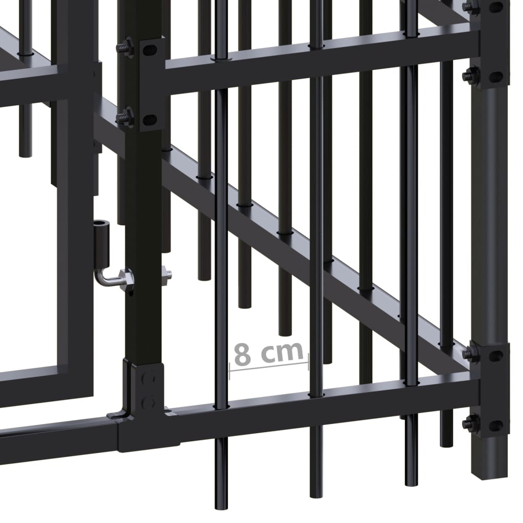 Outdoor Dog Kennel Steel 18,43 m²