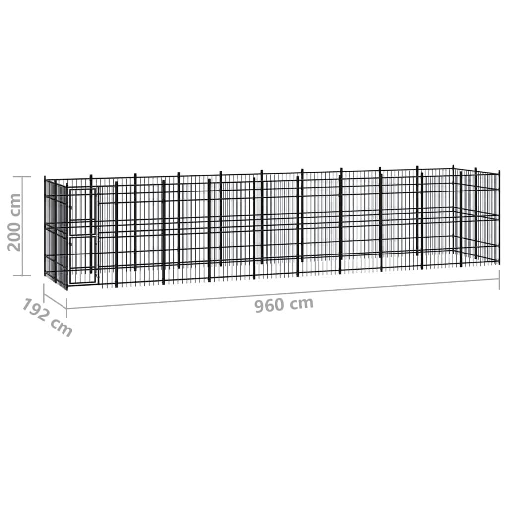 Outdoor Dog Kennel Steel 18,43 m²