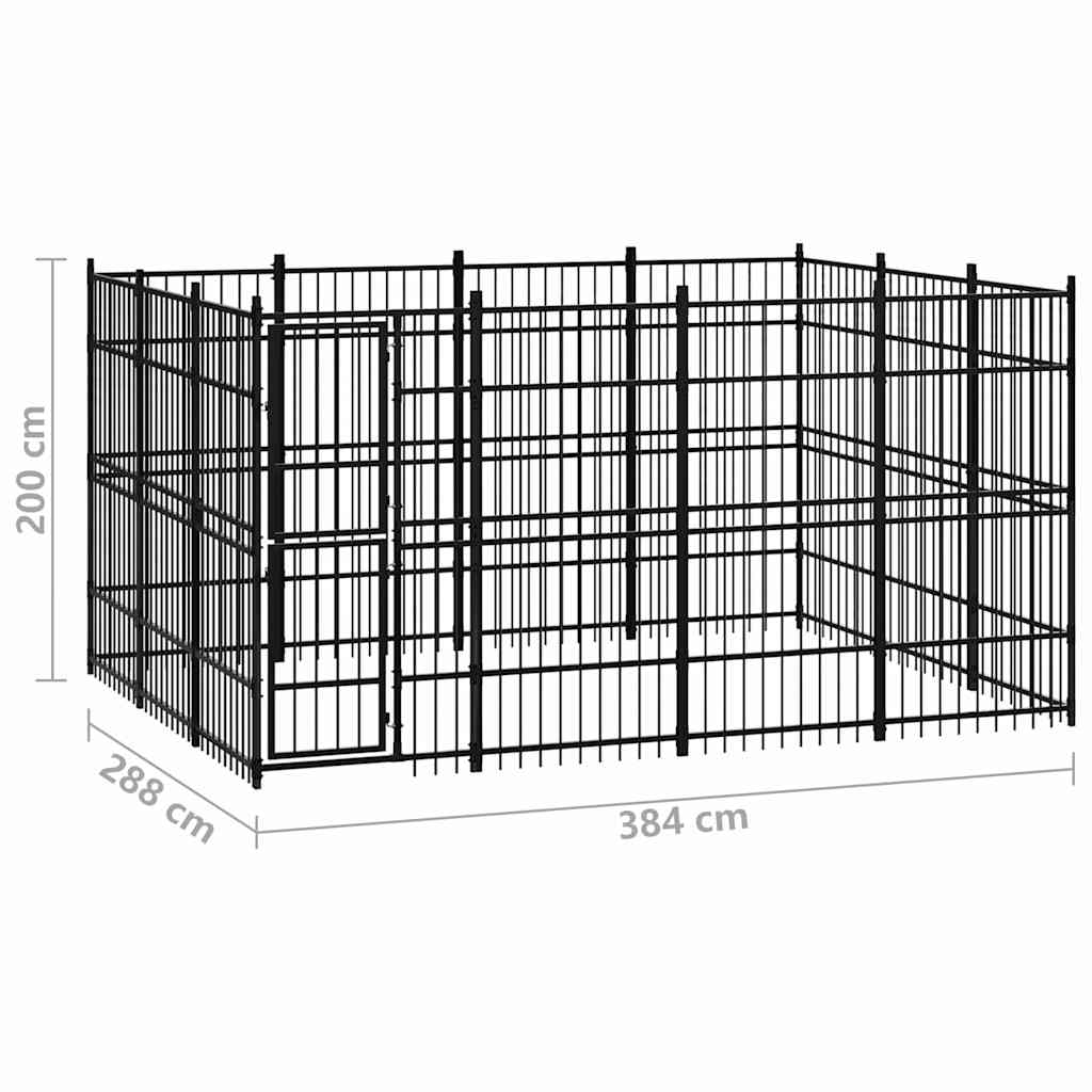 Outdoor Dog Kennel Steel 11,06 m²