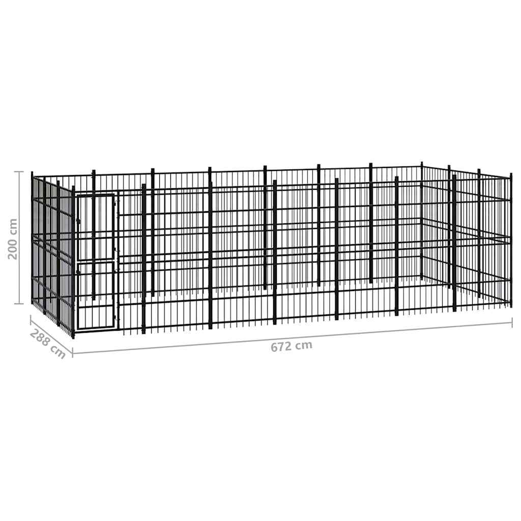 Outdoor Dog Kennel Steel 19,35 m²