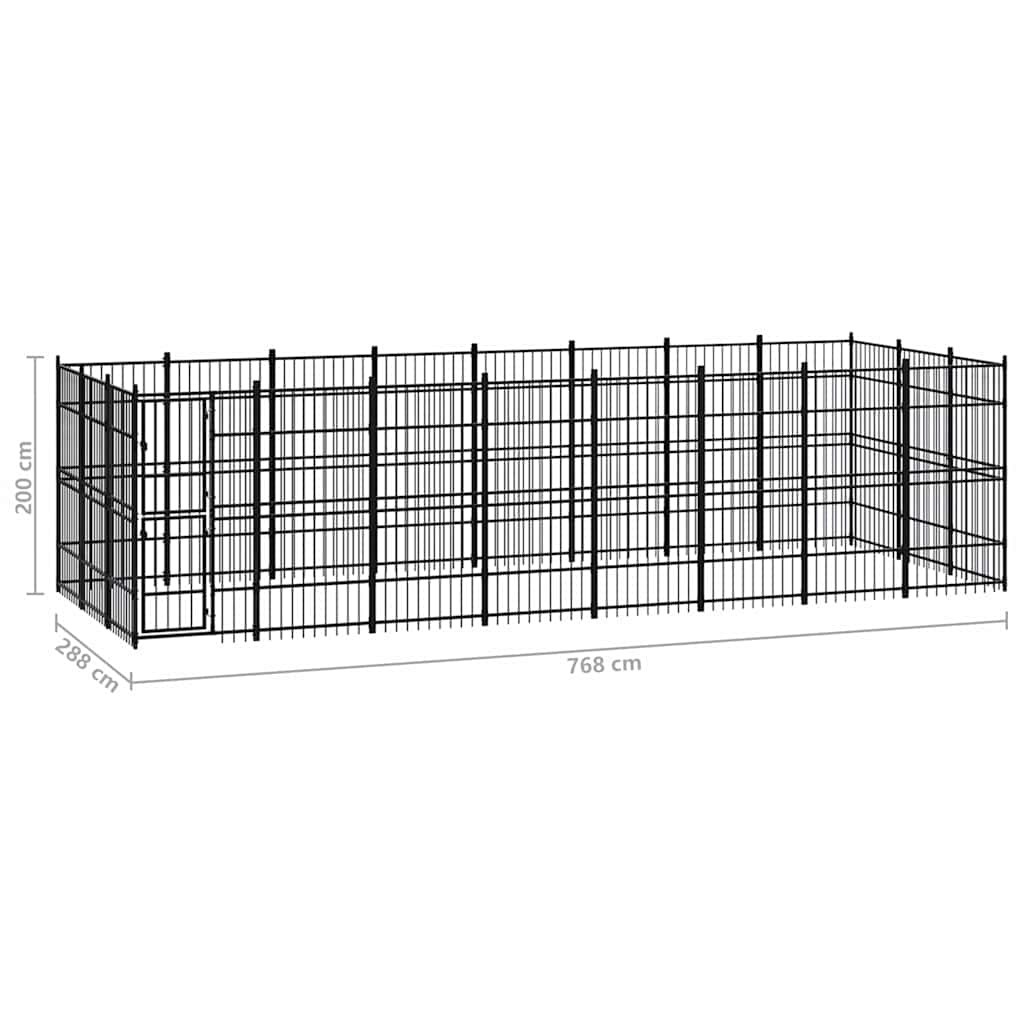 Outdoor Dog Kennel Steel 22,12 m²