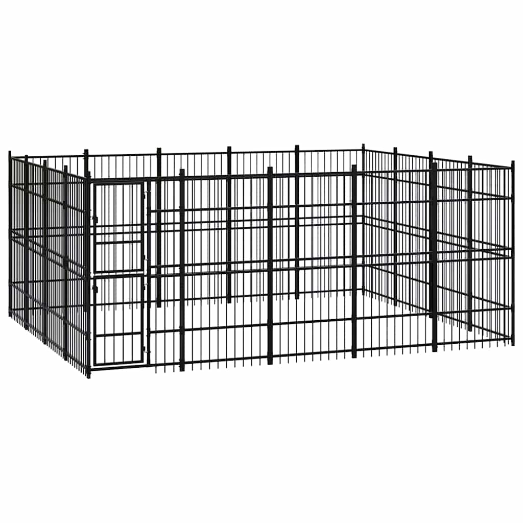 Outdoor Dog Kennel Steel 18,43 m²