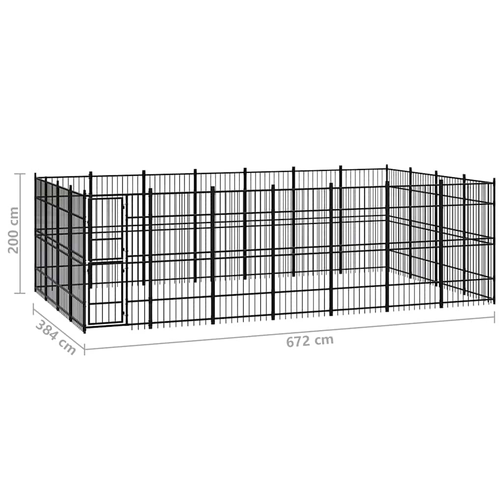 Outdoor Dog Kennel Steel 25,8 m²