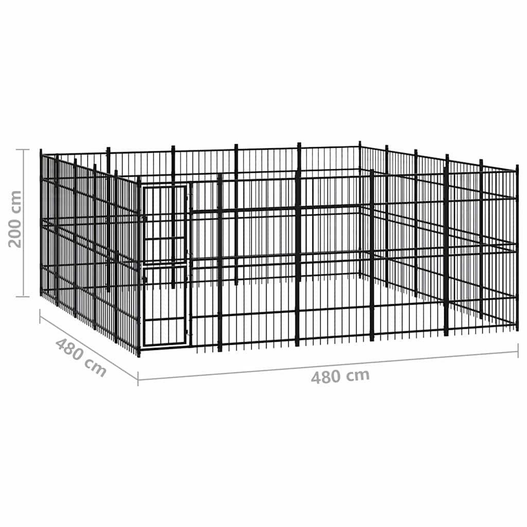 Outdoor Dog Kennel Steel 23,04 m²