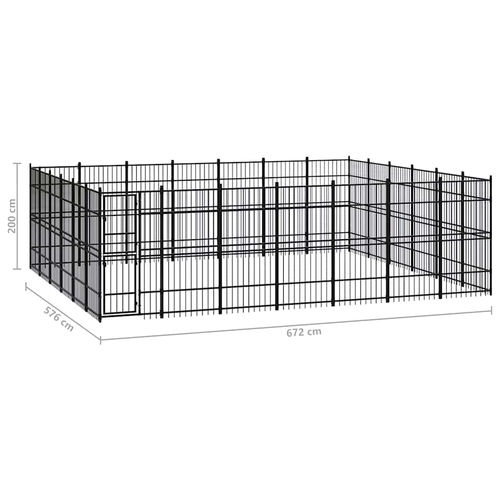 Outdoor Dog Kennel Steel 38,71 m²