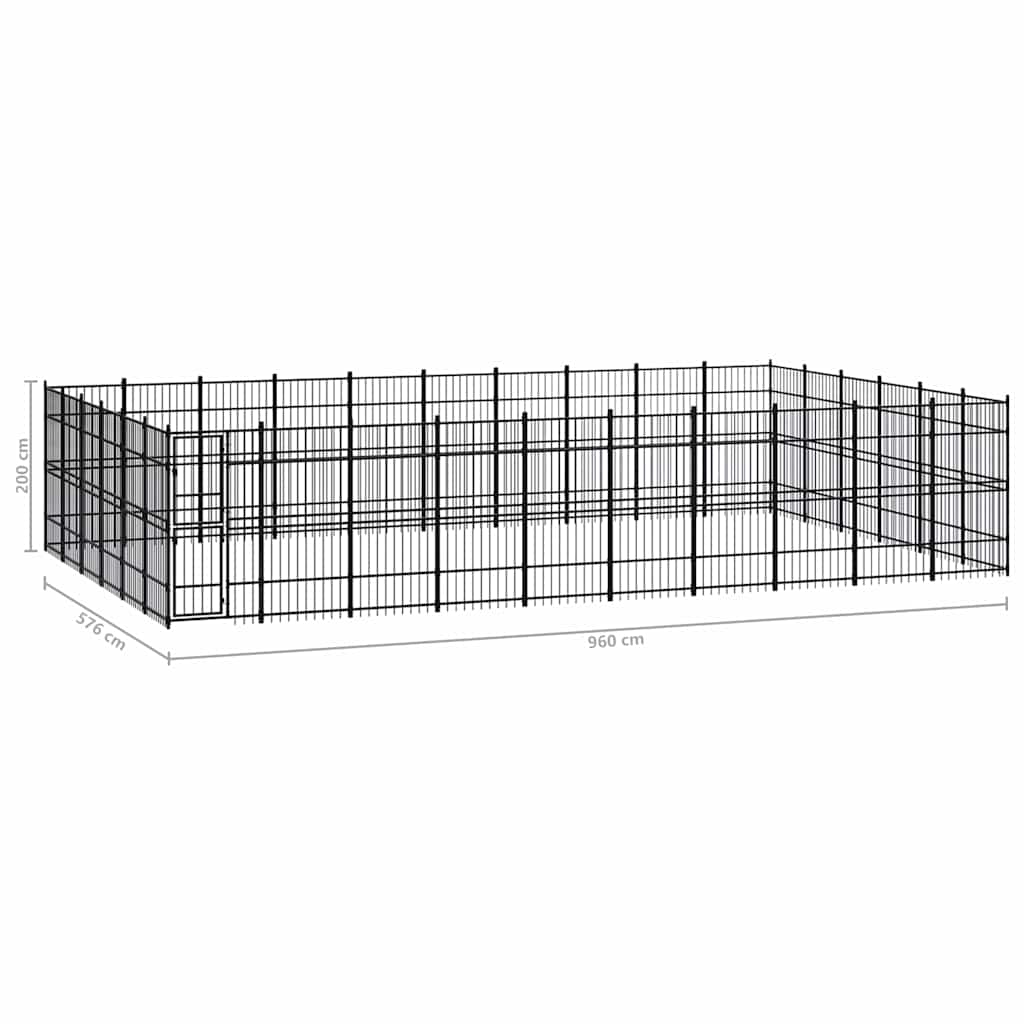 Outdoor Dog Kennel Steel 55,3 m²