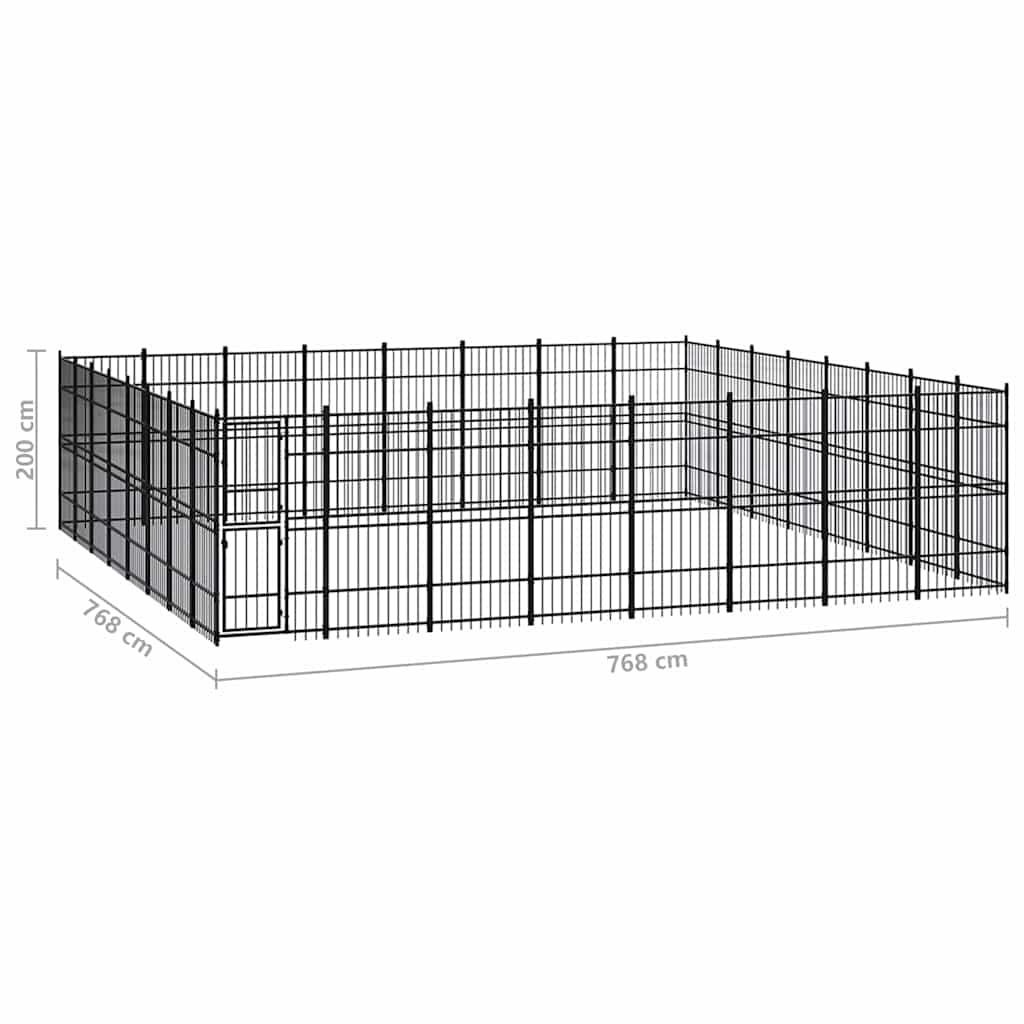 Outdoor Dog Kennel Steel 58,98 m²