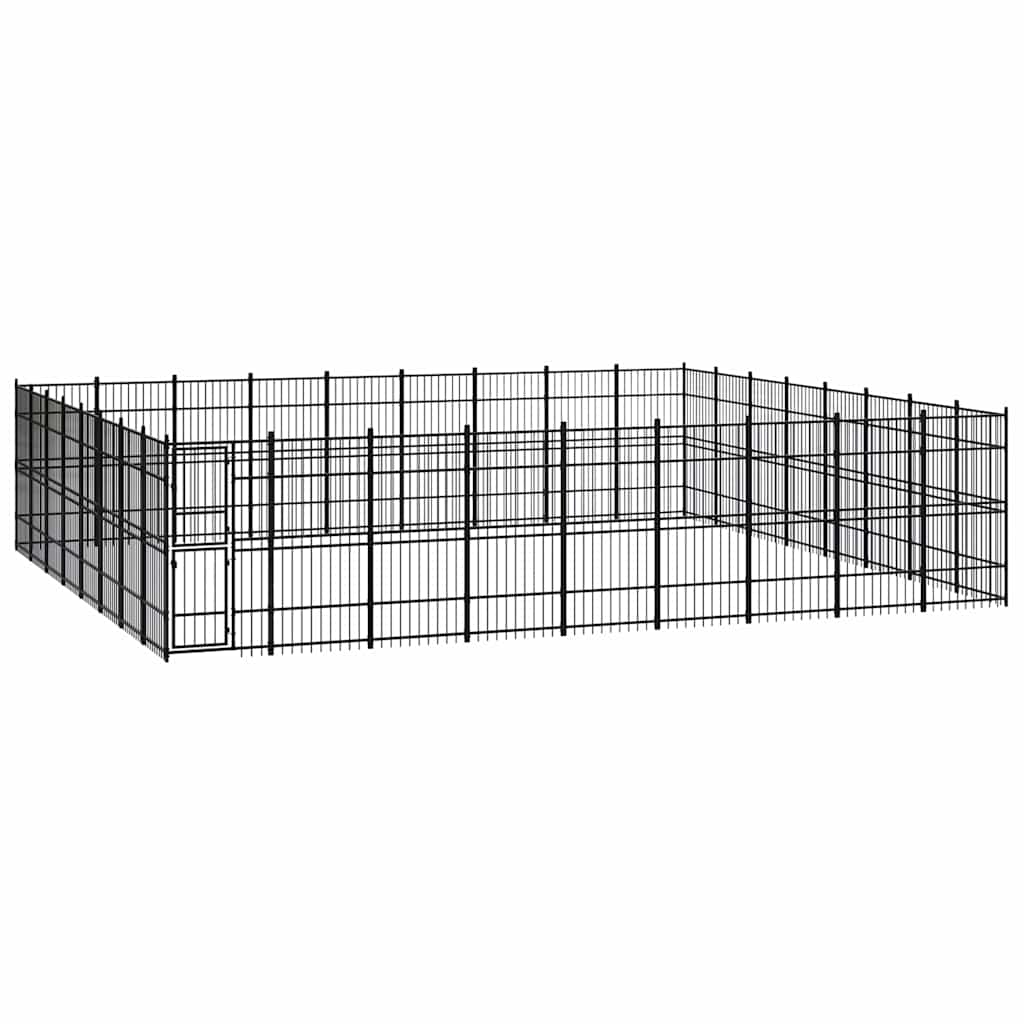 Outdoor Dog Kennel Steel 66,36 m²