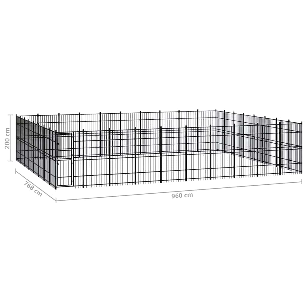 Outdoor Dog Kennel Steel 73,73 m²