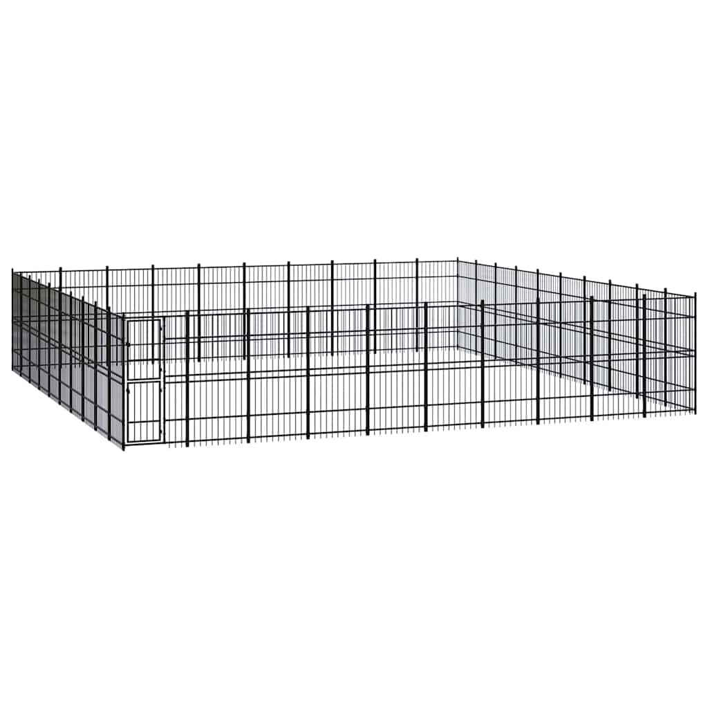 Outdoor Dog Kennel Steel 92,16 m²