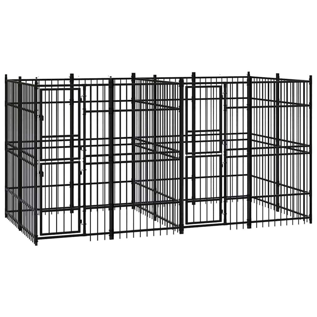 Outdoor Dog Kennel Steel 7,37 m²