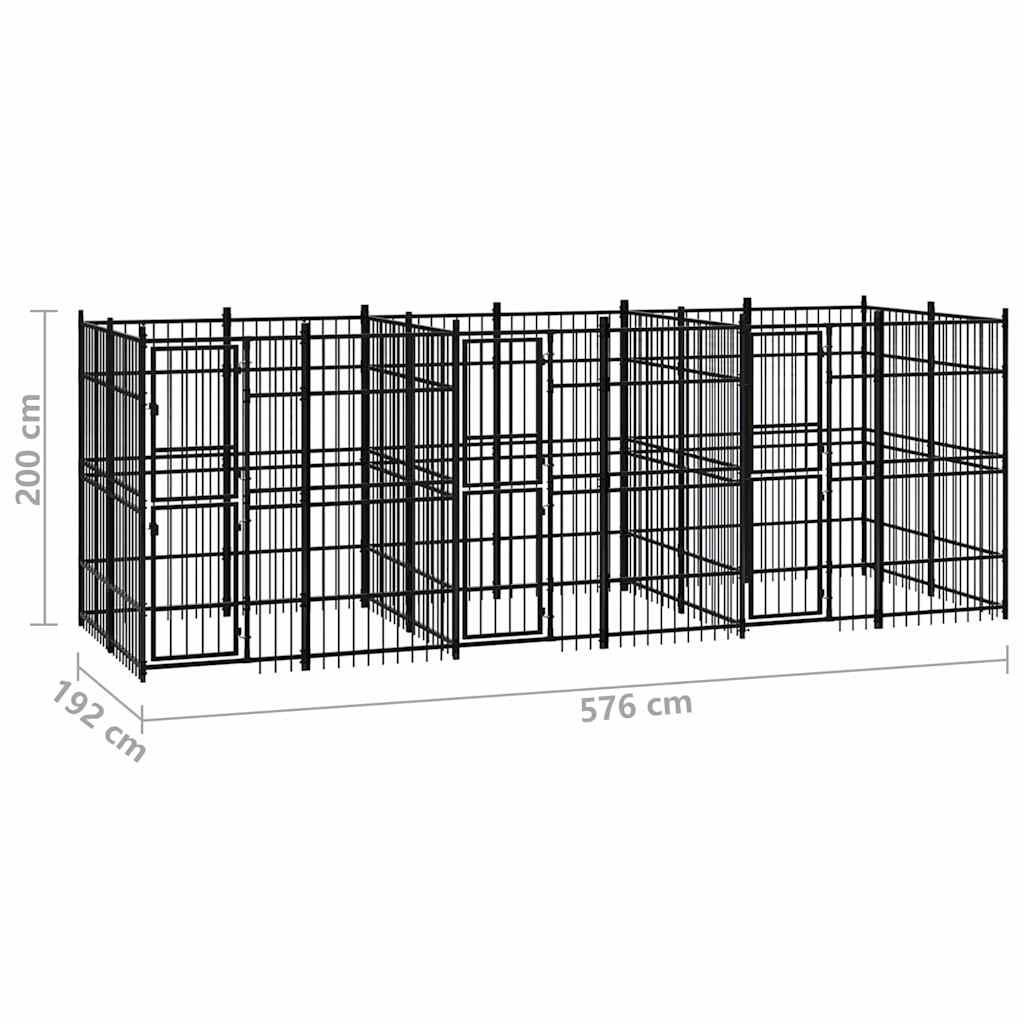 Outdoor Dog Kennel Steel 11,06 m²