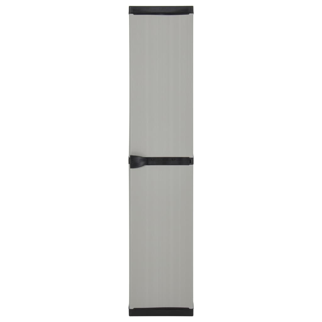 Garden Storage Cabinet with 3 Shelves Grey & Black 34x40x168 cm