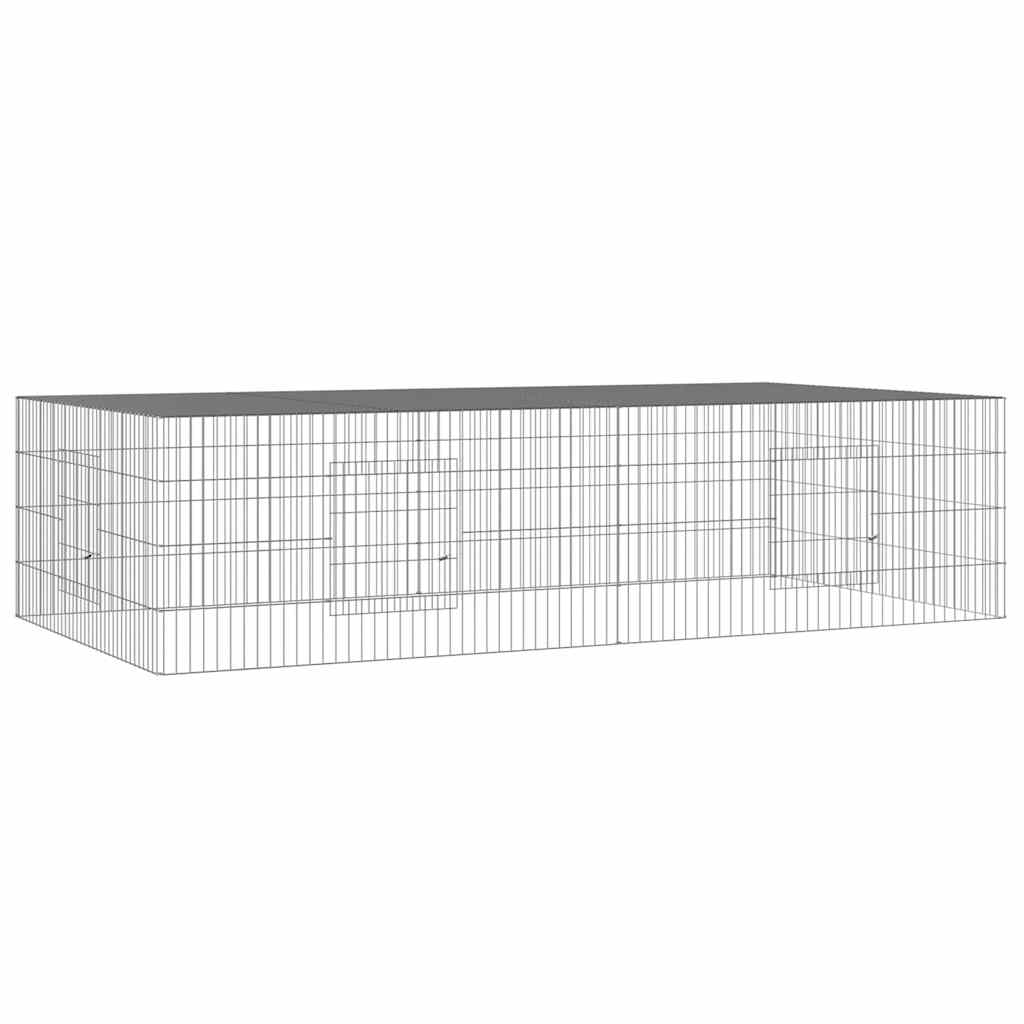 2-Panel Rabbit Cage 220x110x55 cm Galvanised Iron
