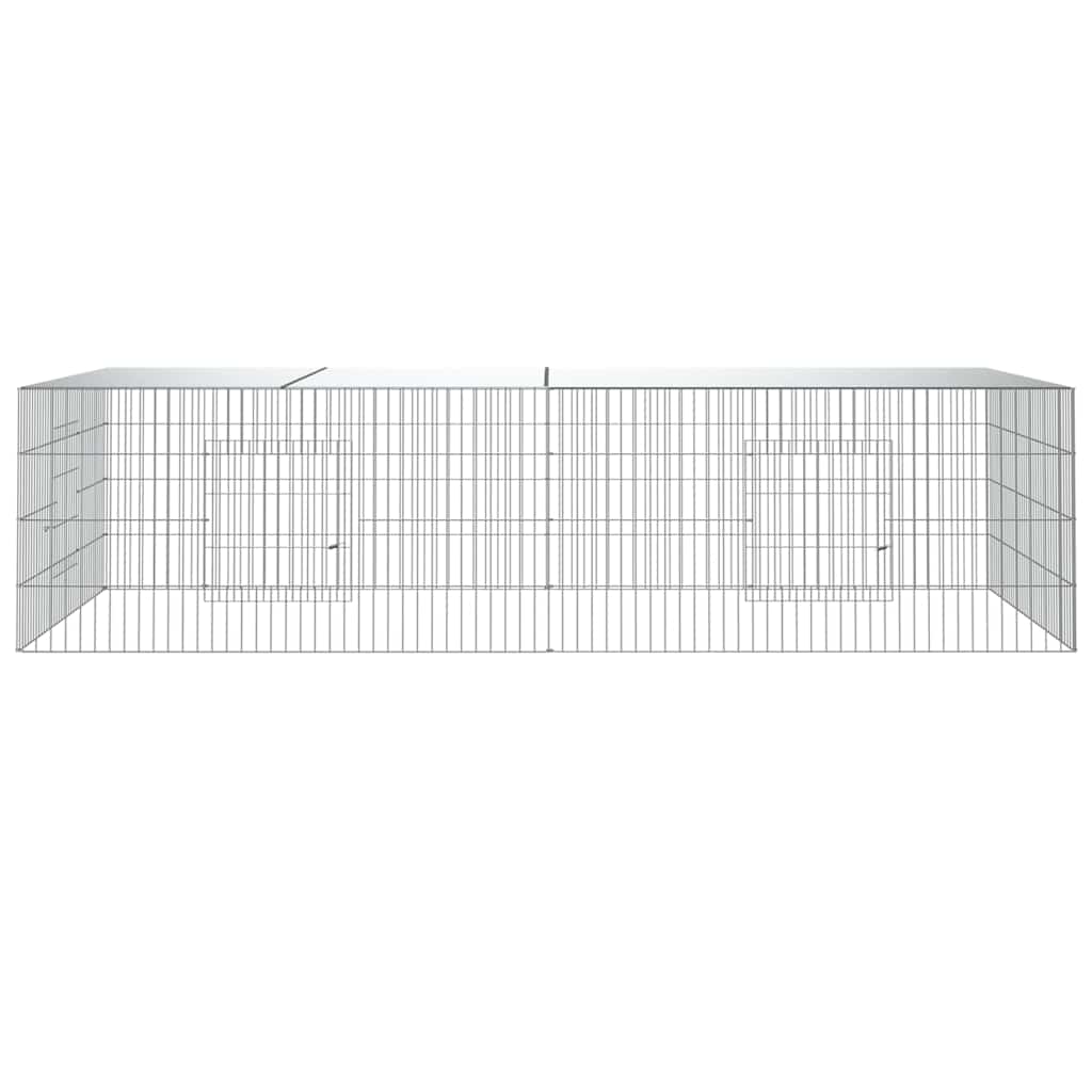 2-Panel Rabbit Cage 220x110x55 cm Galvanised Iron