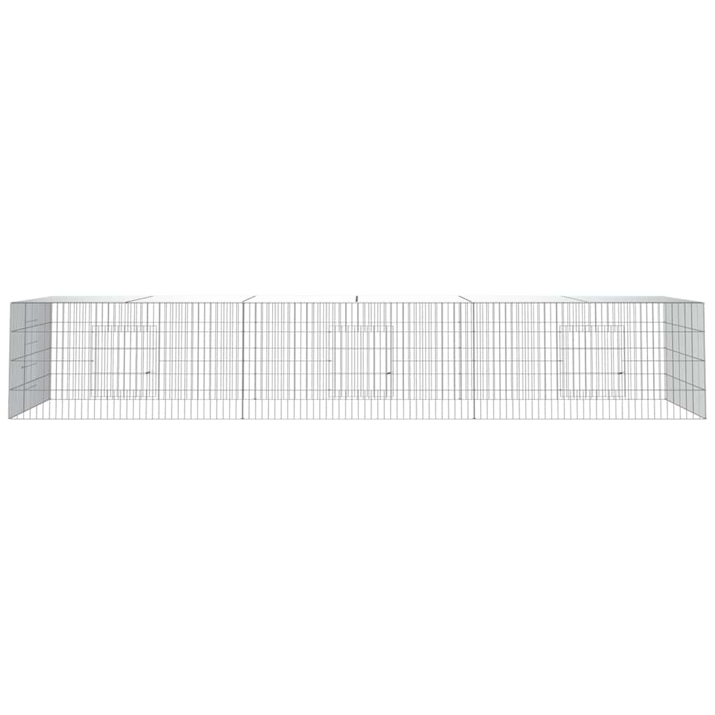 3-Panel Rabbit Cage 325x109x54 cm Galvanised Iron