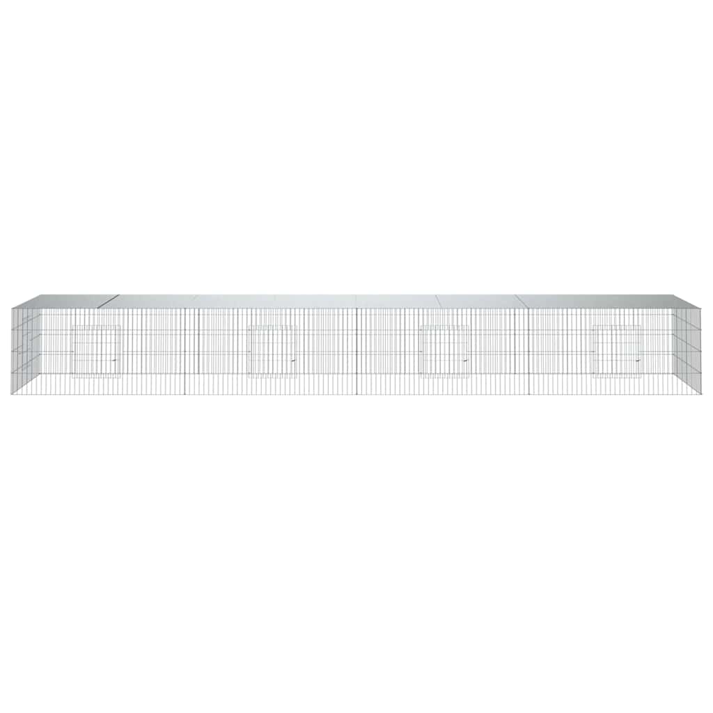 4-Panel Rabbit Cage 433x109x54 cm Galvanised Iron