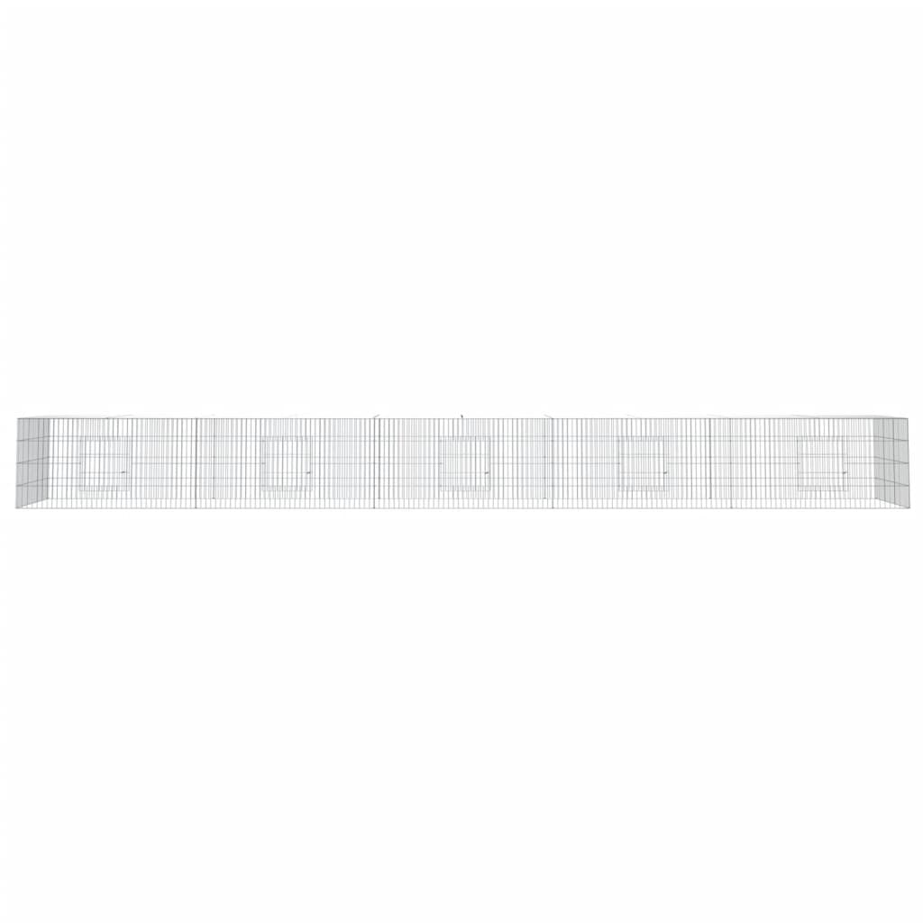 5-Panel Rabbit Cage 541x109x54 cm Galvanised Iron