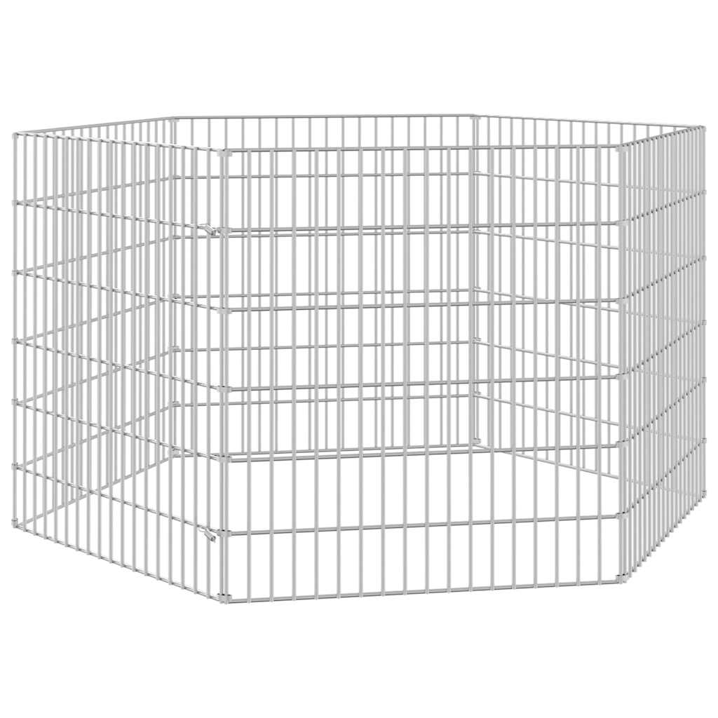 Free Range Animal Enclosure 6-Panel 54x60 cm Galvanised Iron