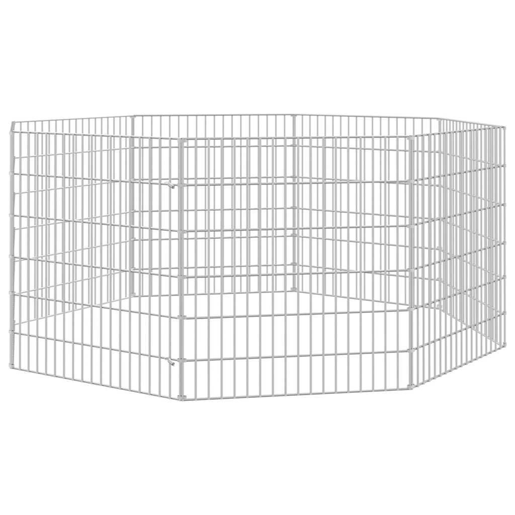 Free Range Animal Enclosure 8-Panel 54x60 cm Galvanised Iron