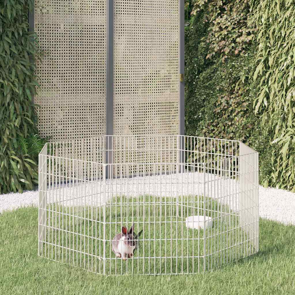 Free Range Animal Enclosure 8-Panel 54x60 cm Galvanised Iron