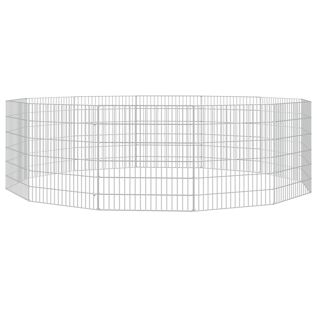 Free Range Animal Enclosure 12-Panel 54x60 cm Galvanised Iron