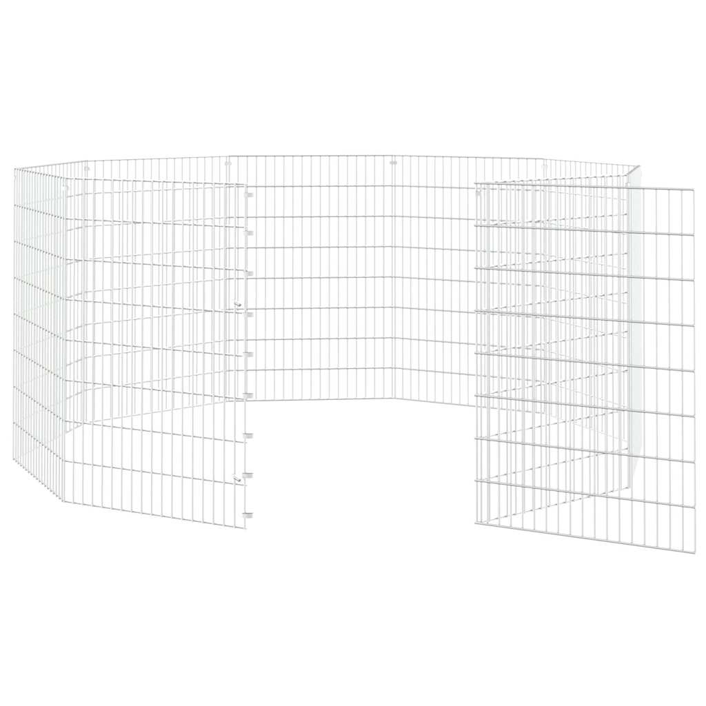 Free Range Animal Enclosure 10-Panel 54x80 cm Galvanised Iron