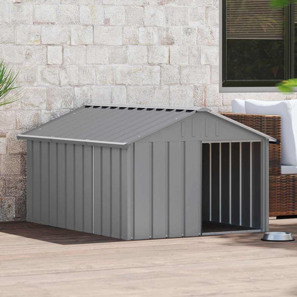 Dog House Grey 116.5x153x81.5 cm Galvanised Steel