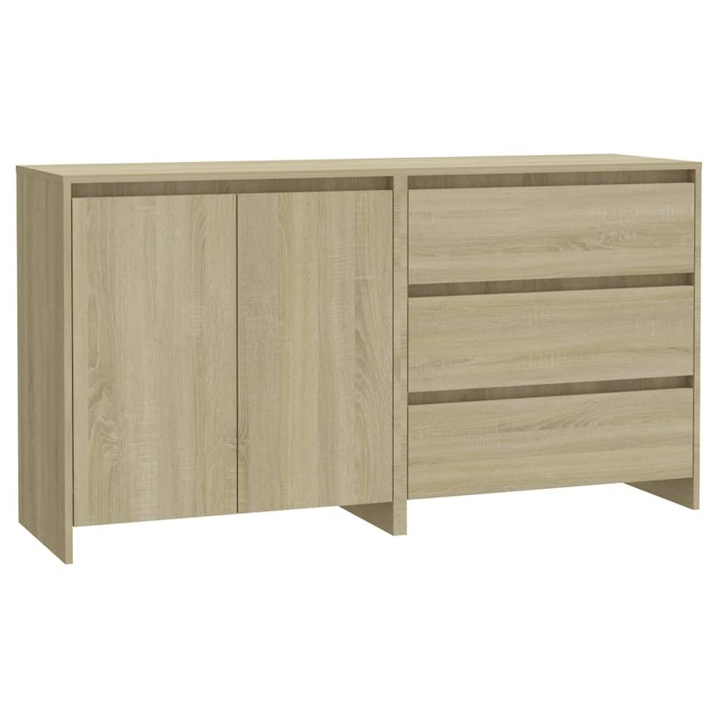 2 Piece Sideboard Sonoma Oak Engineered Wood