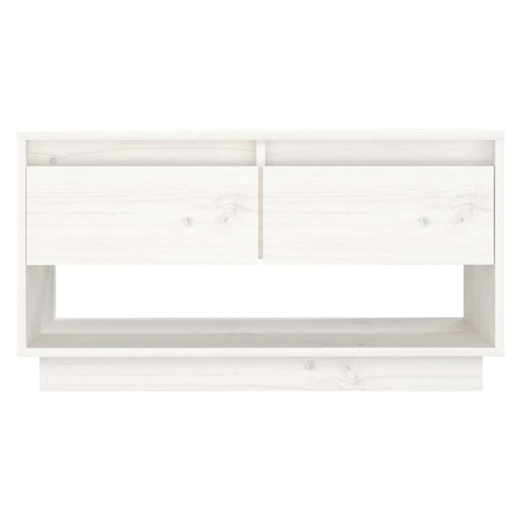 TV Cabinet White 74x34x40 cm Solid Wood Pine