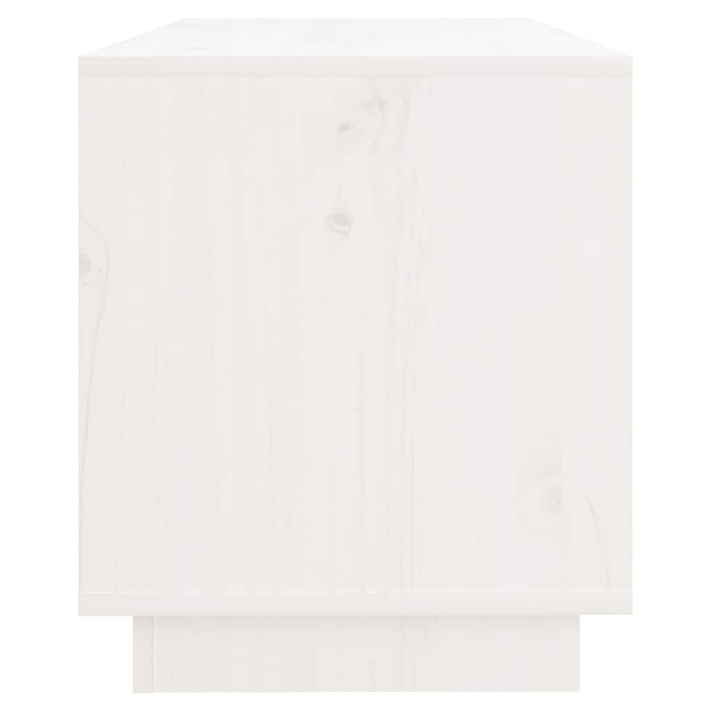 TV Cabinet White 74x34x40 cm Solid Wood Pine
