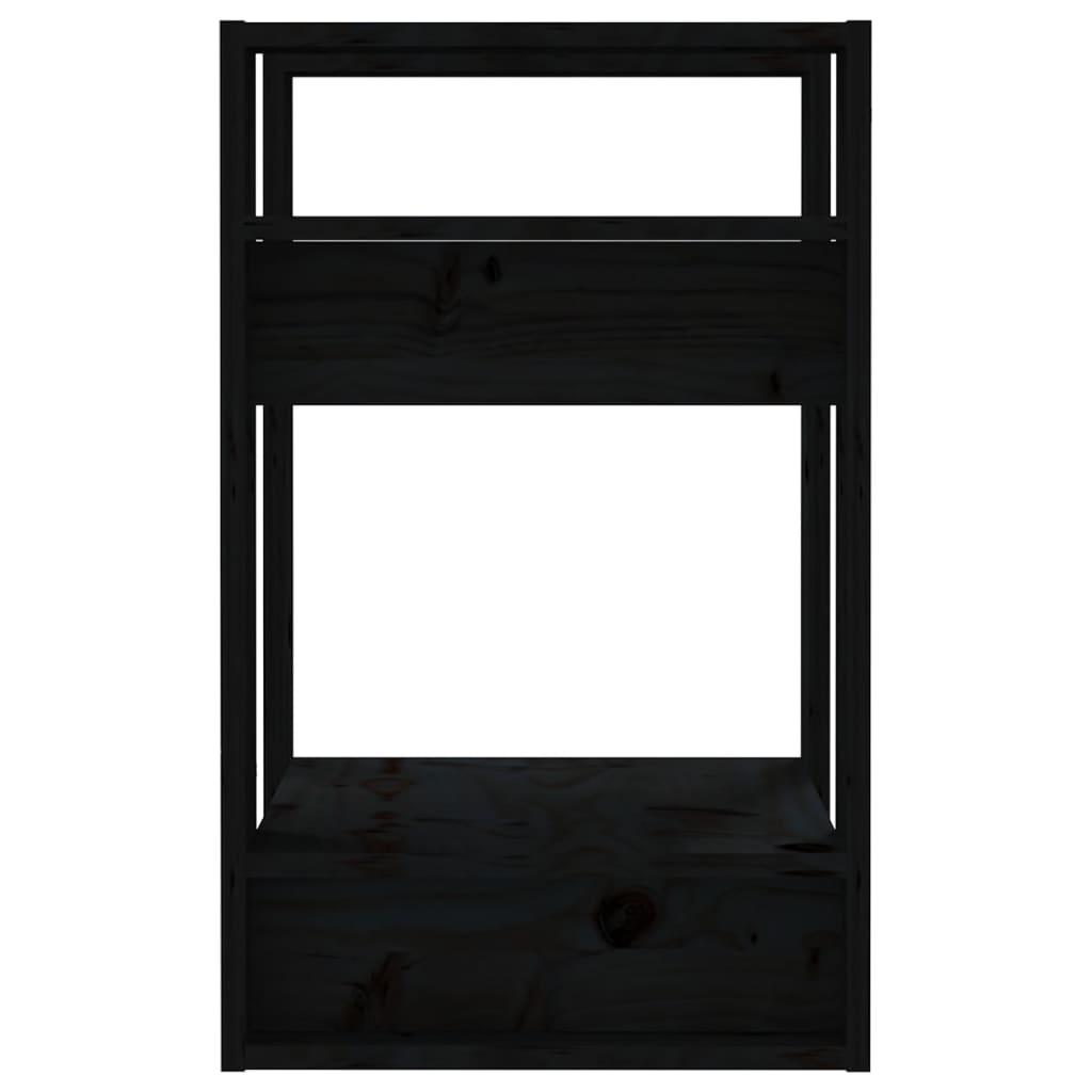 Book Cabinet/Room Divider Black 41x35x57 cm Solid Wood Pine