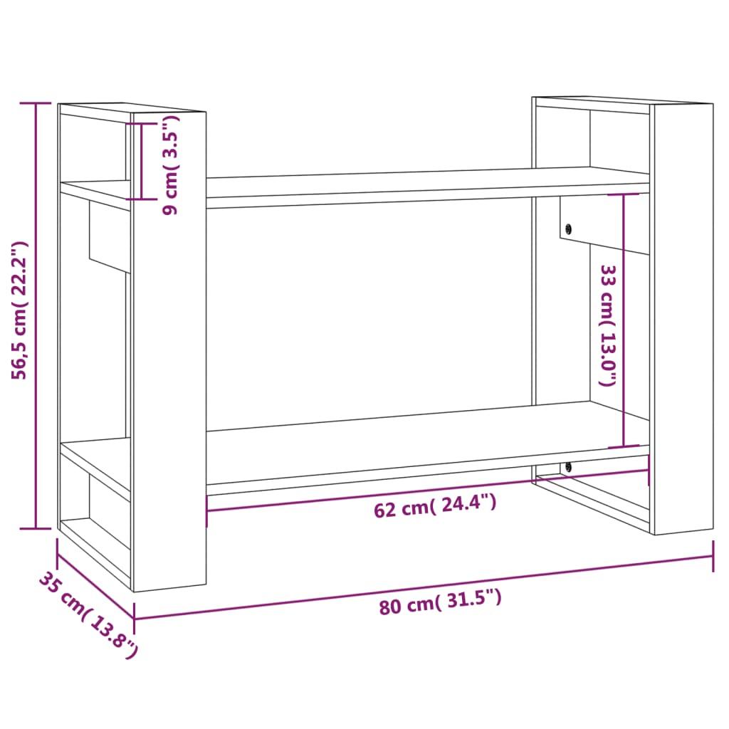 Book Cabinet/Room Divider Honey Brown 80x35x56.5 cm Solid Wood