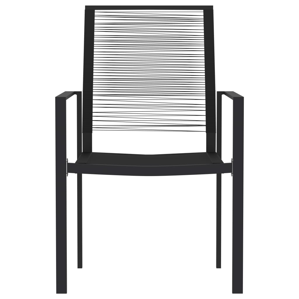 9 Piece Garden Dining Set Black
