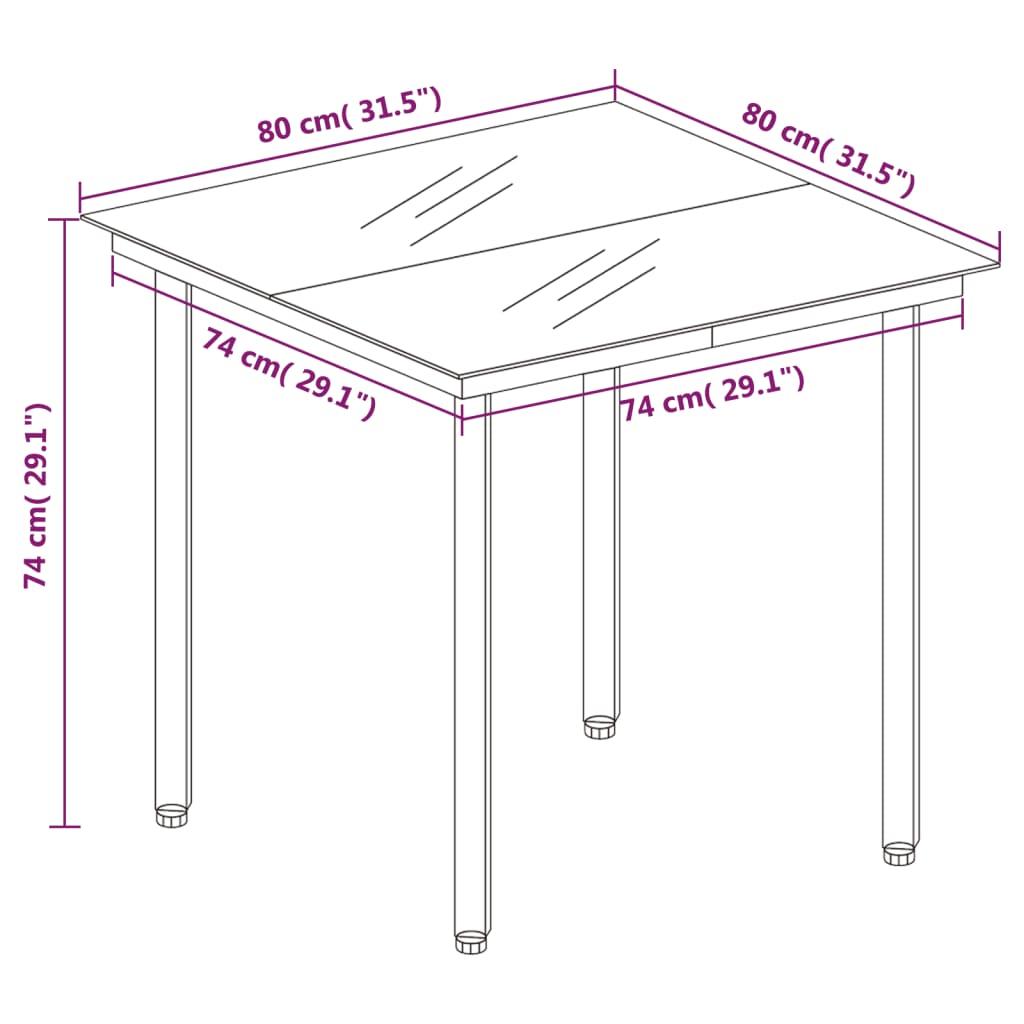 5 Piece Garden Dining Set Black