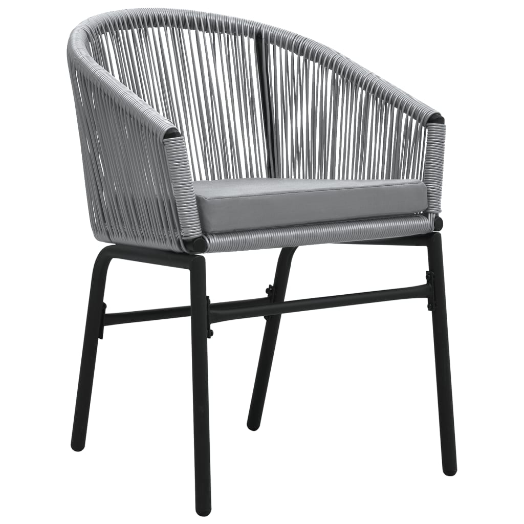 3 Piece Garden Dining Set Grey