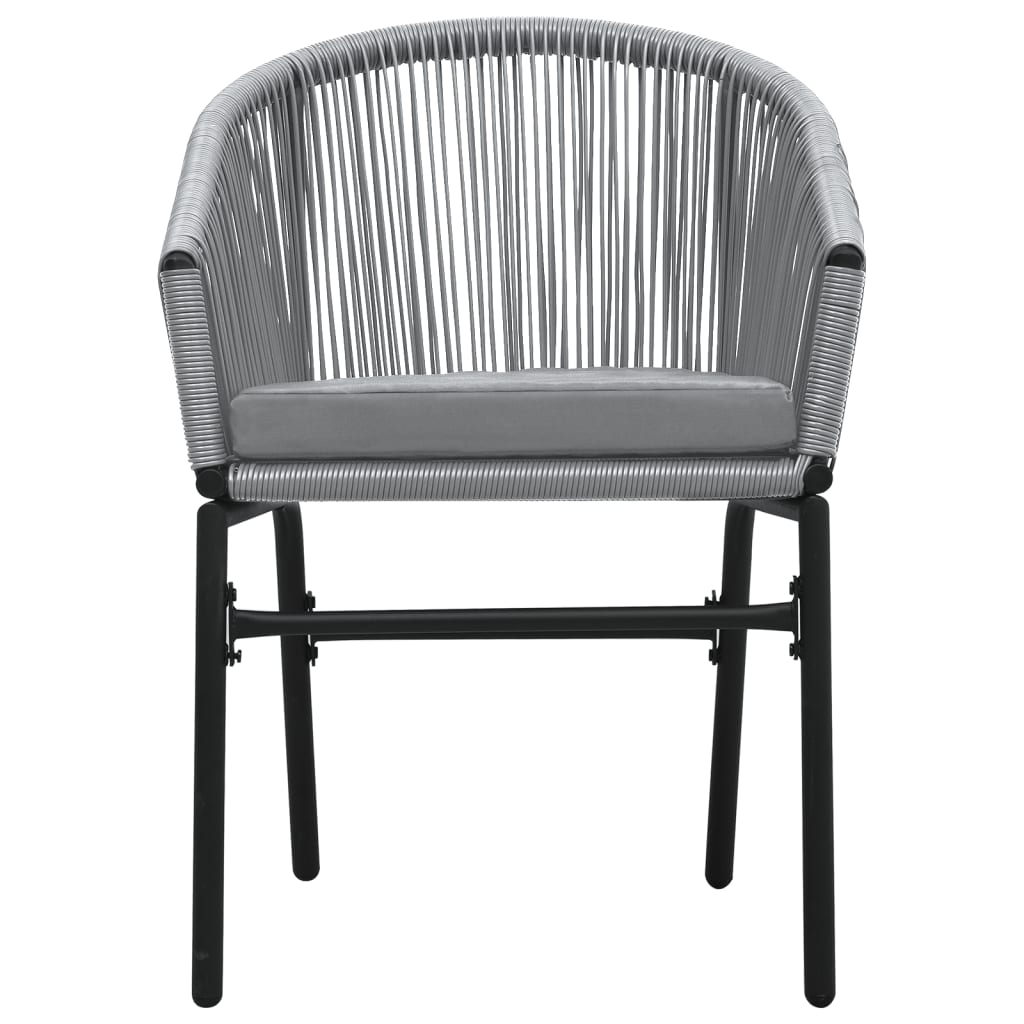 3 Piece Garden Dining Set Grey