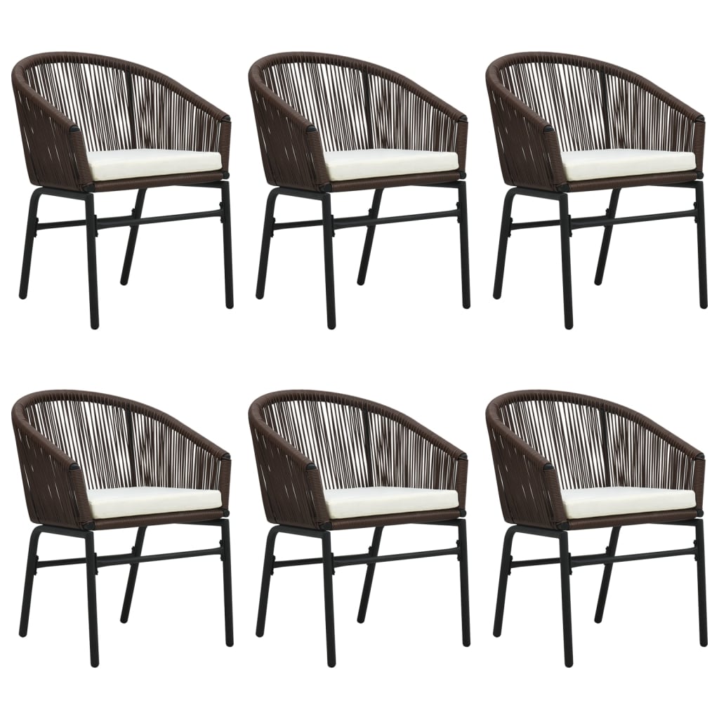 7 Piece Garden Dining Set Brown