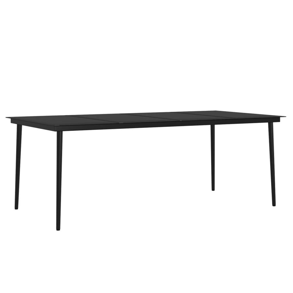 7 Piece Garden Dining Set with Cushions Black