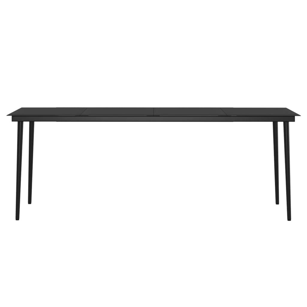 7 Piece Garden Dining Set with Cushions Black