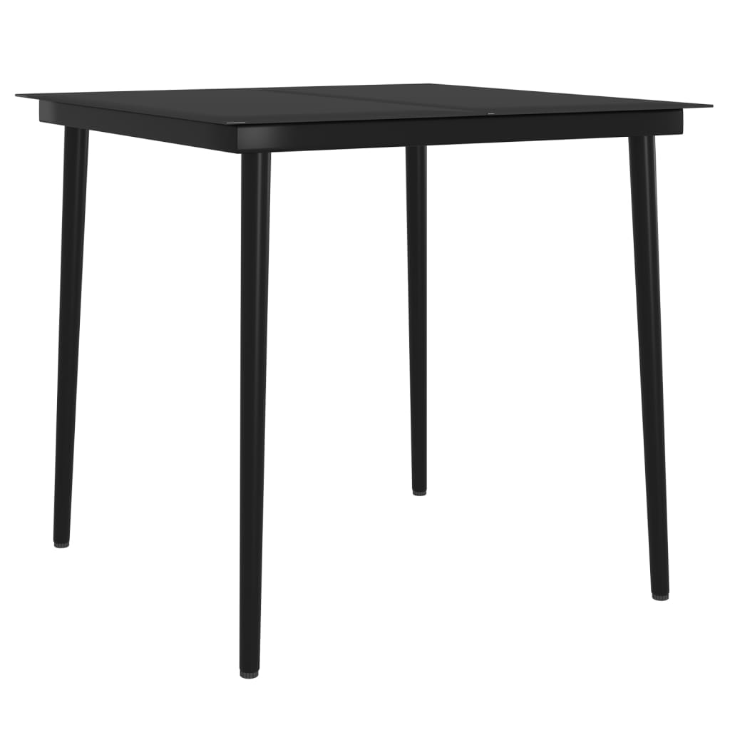 3 Piece Garden Dining Set with Cushions Grey and Black
