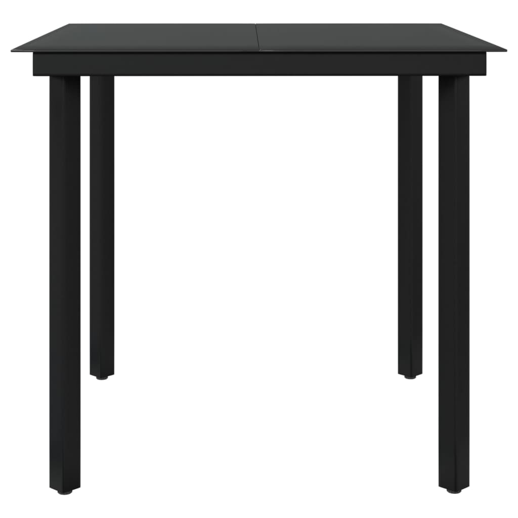 3 Piece Outdoor Dining Set with Cushions Grey and Black