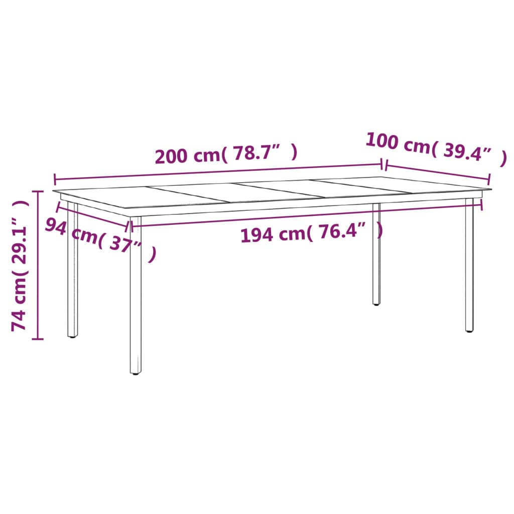 9 Piece Garden Dining Set with Cushions Grey and Black