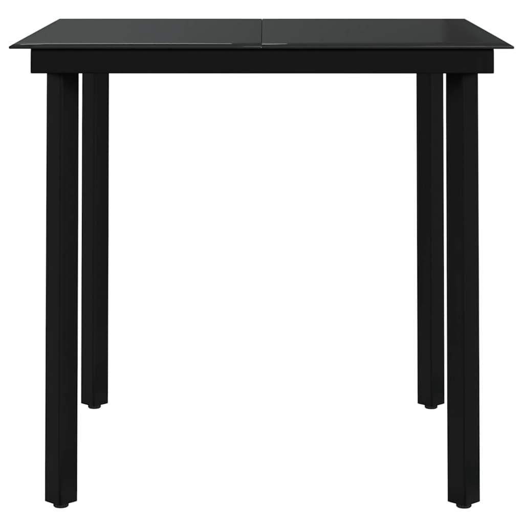 5 Piece Garden Dining Set Grey and Black