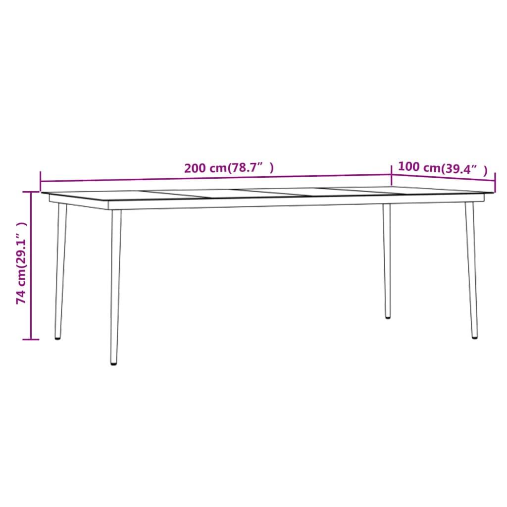 7 Piece Garden Dining Set with Cushions Black